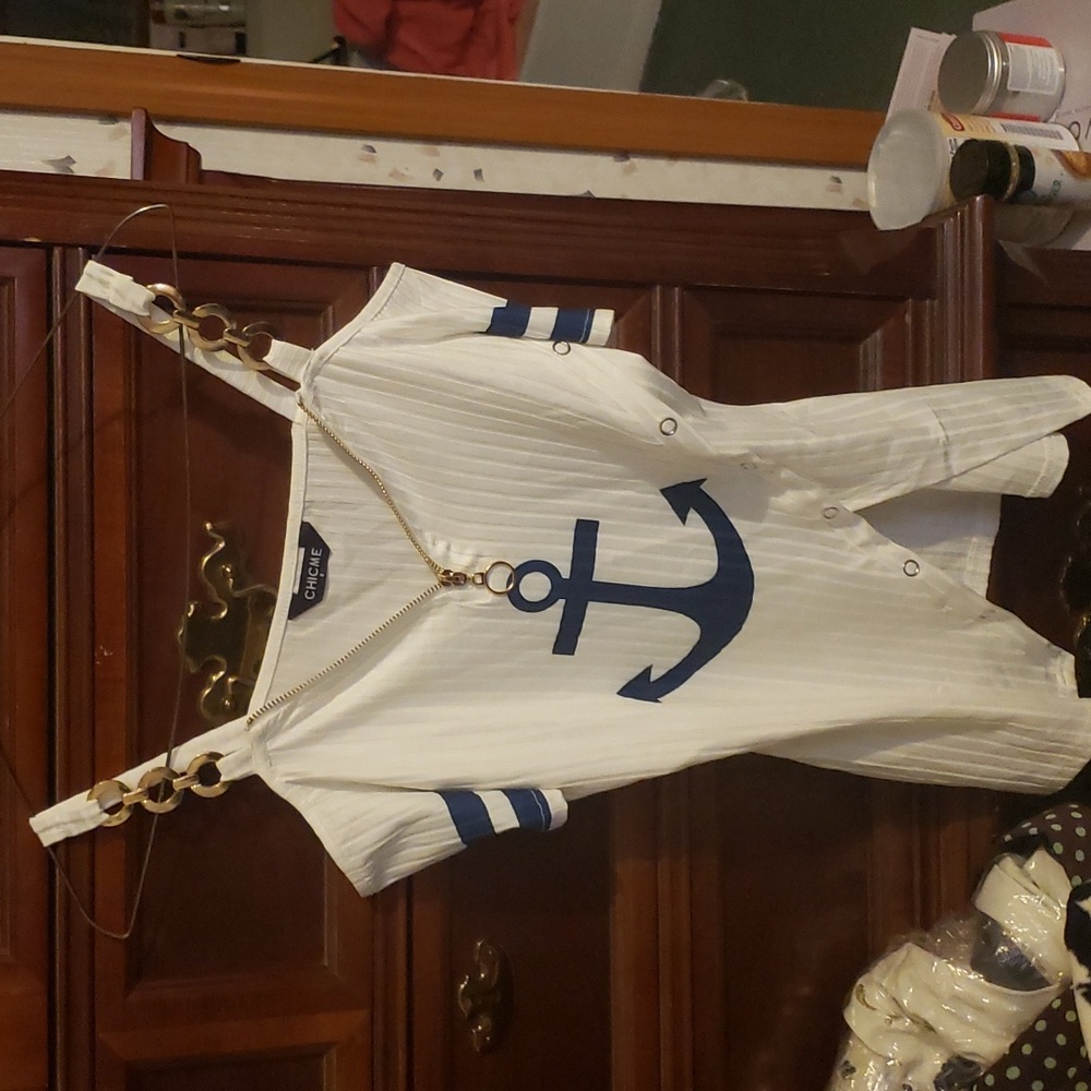 NIB nautical off the shoulder top